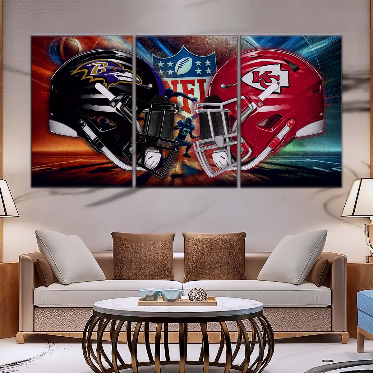 American Football Wall Art - AF5228 - Baltimore Ravens Vs Kansas City Chiefs - NFL Football Team - American Football Poster - American Football Canvas