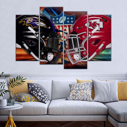 American Football Wall Art - AF5228 - Baltimore Ravens Vs Kansas City Chiefs - NFL Football Team - American Football Poster - American Football Canvas