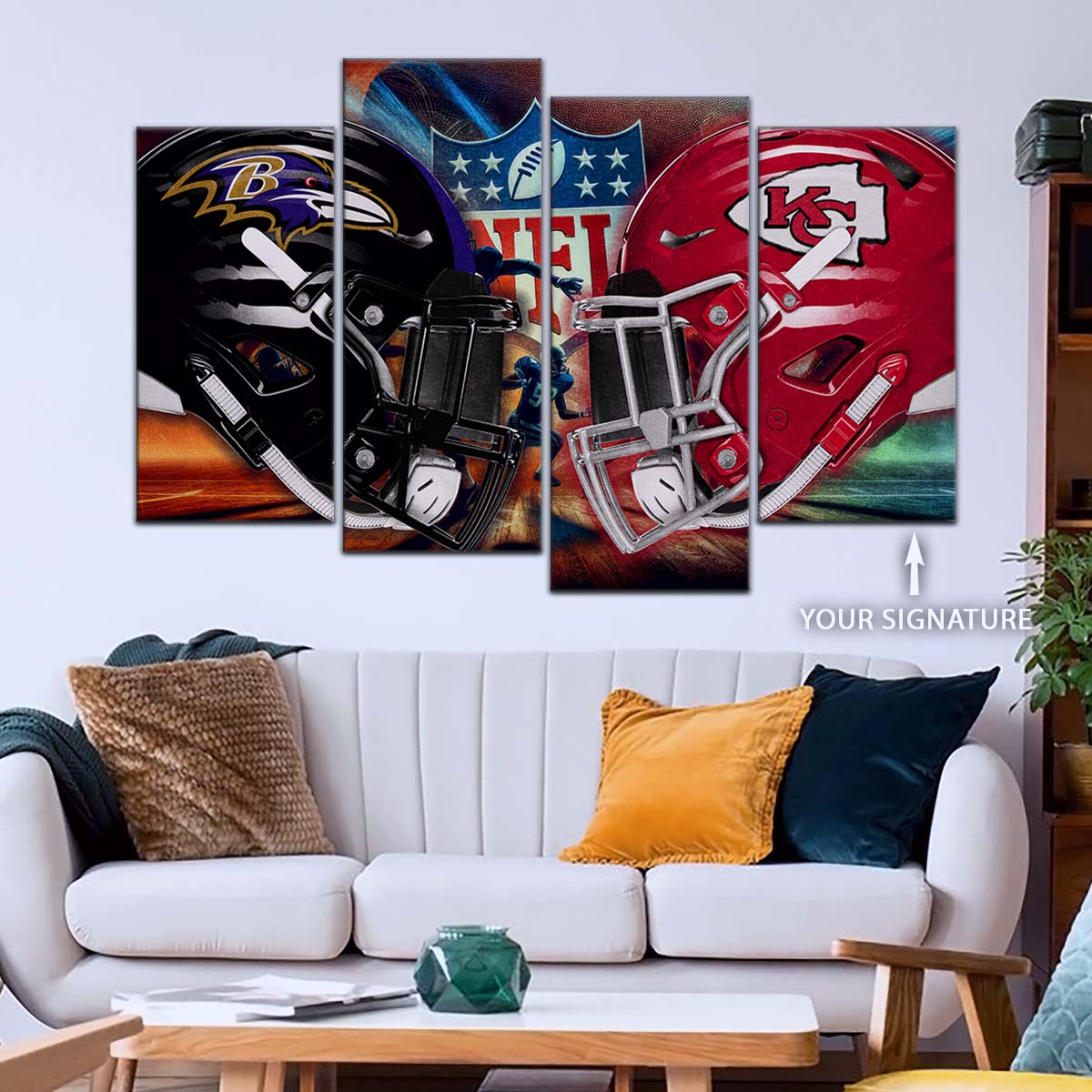 American Football Wall Art - AF5228 - Baltimore Ravens Vs Kansas City Chiefs - NFL Football Team - American Football Poster - American Football Canvas