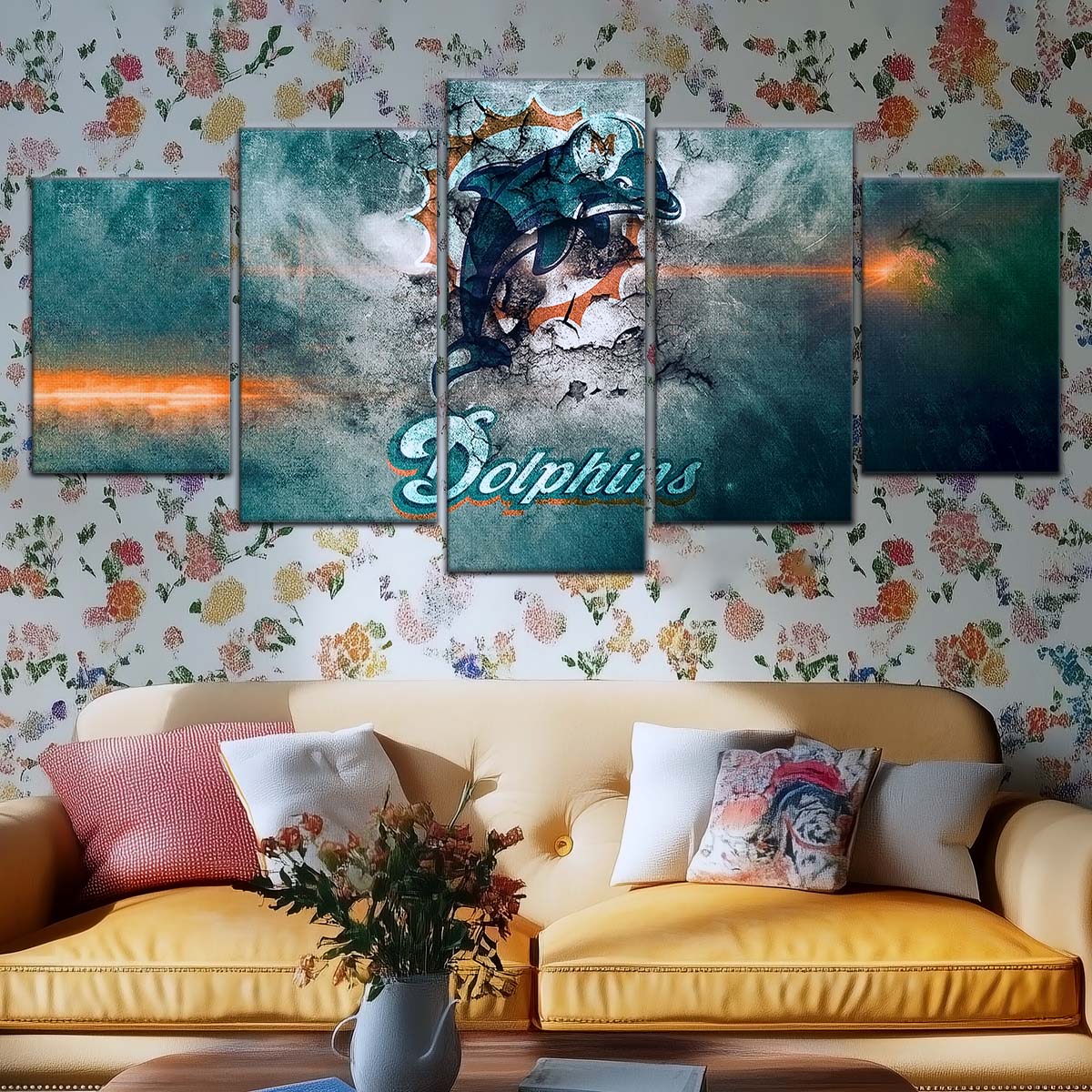 American Football Wall Art - AF5245 - Miami Dolphins - NFL Football Team - American Football Poster - American Football Canvas