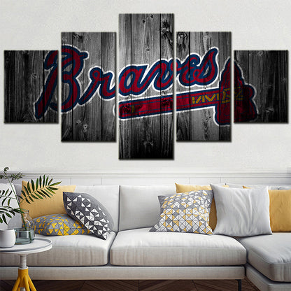 Baseball - 5 Pieces Wall Art - BB5004 - Atlanta Braves Baseball - Baseball Poster - Baseball Canvas