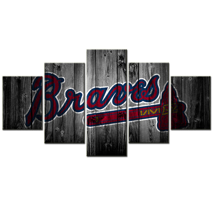 Baseball - 5 Pieces Wall Art - BB5004 - Atlanta Braves Baseball - Baseball Poster - Baseball Canvas
