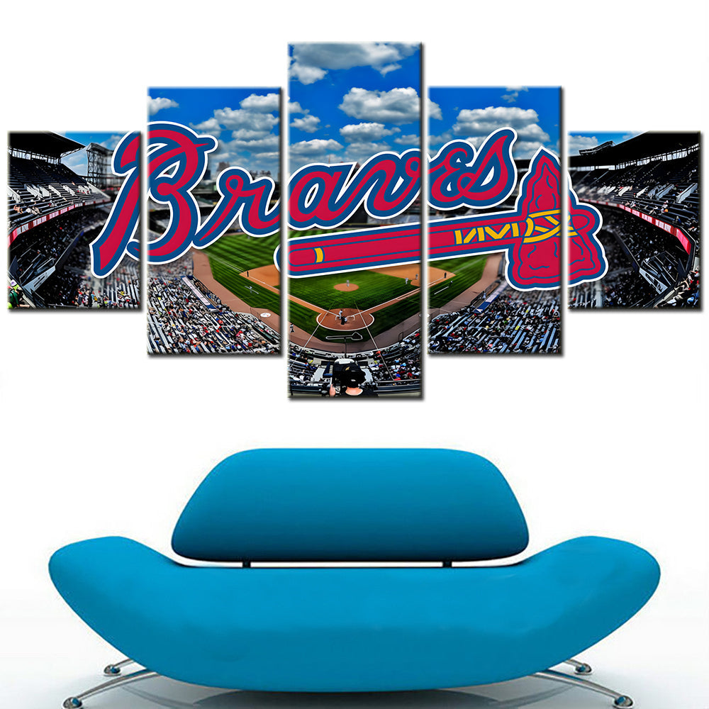 Baseball - 5 Pieces Wall Art - BB5007 - Atlanta Braves Baseball Stadium - Baseball Poster - Baseball Canvas