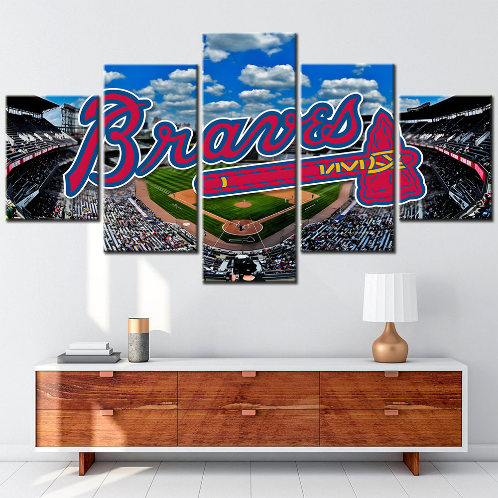 Baseball - 5 Pieces Wall Art - BB5007 - Atlanta Braves Baseball Stadium - Baseball Poster - Baseball Canvas