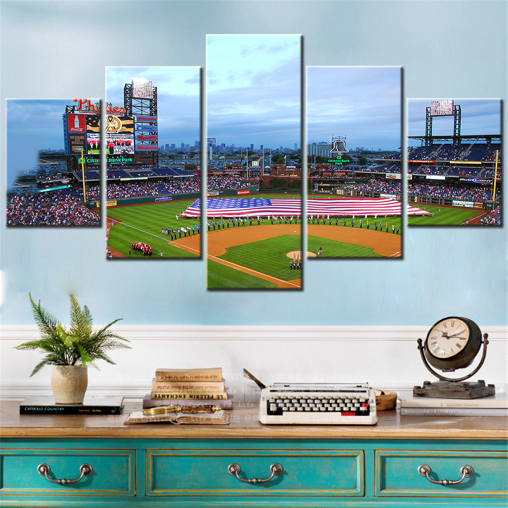Baseball - 5 Pieces Wall Art - BB5020 - Citizens Bank Park - Philadelphia Phillies Baseball - Baseball Poster - Baseball Canvas