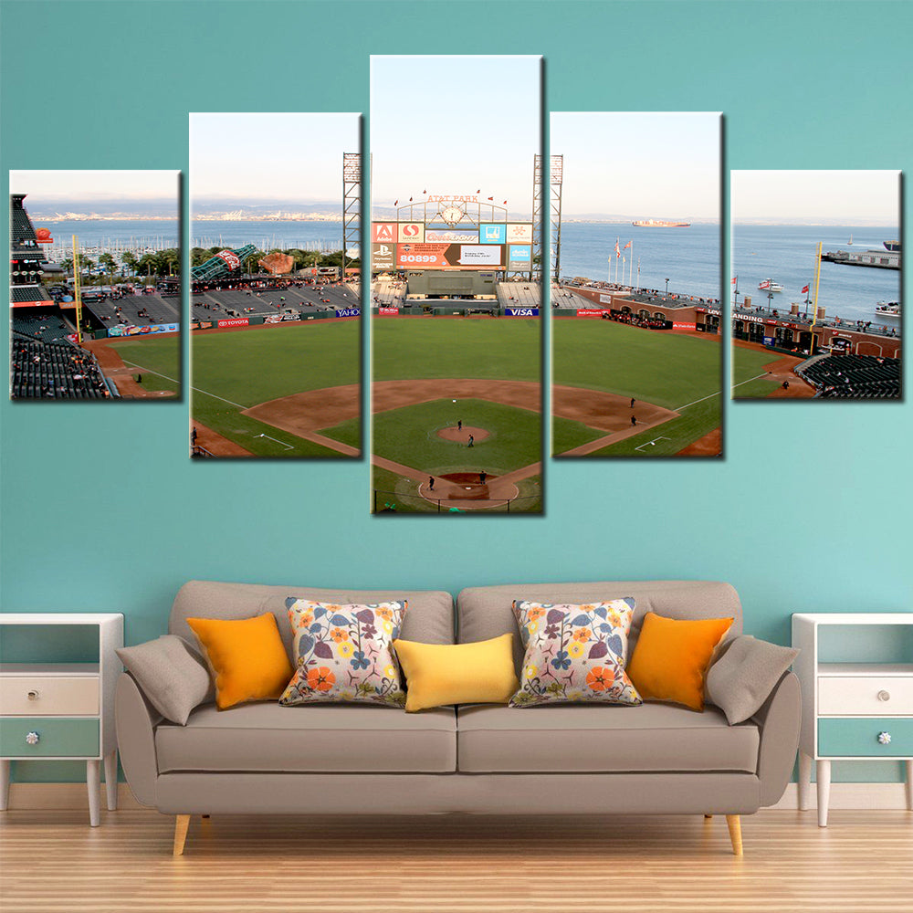 Baseball - 5 Pieces Wall Art - BB5021 - Oracle Park - Home of the San Francisco Giants - Baseball Poster - Baseball Canvas