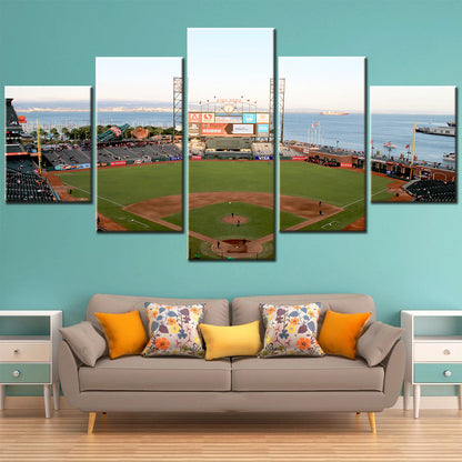 Baseball - 5 Pieces Wall Art - BB5021 - Oracle Park - Home of the San Francisco Giants - Baseball Poster - Baseball Canvas