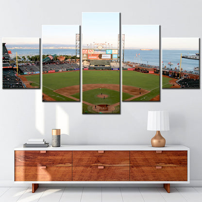 Baseball - 5 Pieces Wall Art - BB5021 - Oracle Park - Home of the San Francisco Giants - Baseball Poster - Baseball Canvas