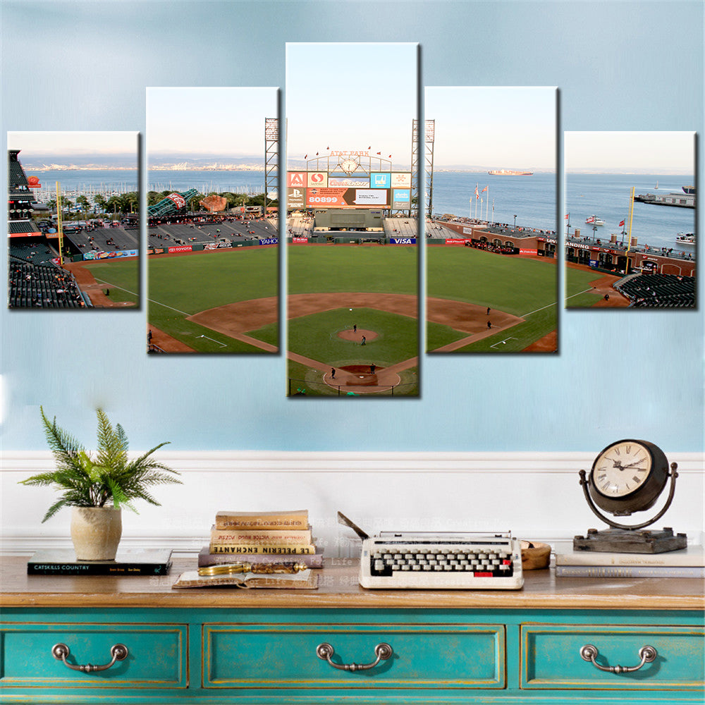 Baseball - 5 Pieces Wall Art - BB5021 - Oracle Park - Home of the San Francisco Giants - Baseball Poster - Baseball Canvas