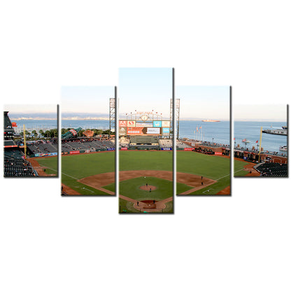 Baseball - 5 Pieces Wall Art - BB5021 - Oracle Park - Home of the San Francisco Giants - Baseball Poster - Baseball Canvas