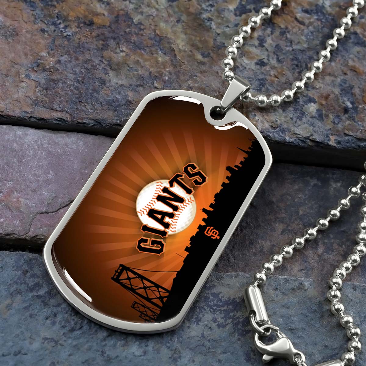 Baseball - BBD001 - San Francisco Giants Sports - Baseball Dog Tag - Military Ball Chain - Luxury Dog Tag