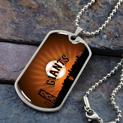 Baseball - BBD001 - San Francisco Giants Sports - Baseball Dog Tag - Military Ball Chain - Luxury Dog Tag