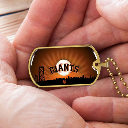 Baseball - BBD001 - San Francisco Giants Sports - Baseball Dog Tag - Military Ball Chain - Luxury Dog Tag