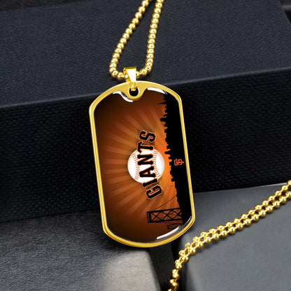 Baseball - BBD001 - San Francisco Giants Sports - Baseball Dog Tag - Military Ball Chain - Luxury Dog Tag