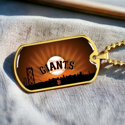 Baseball - BBD001 - San Francisco Giants Sports - Baseball Dog Tag - Military Ball Chain - Luxury Dog Tag