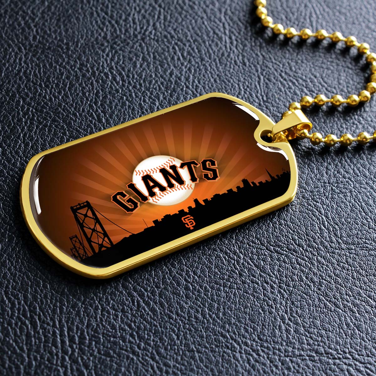 Baseball - BBD001 - San Francisco Giants Sports - Baseball Dog Tag - Military Ball Chain - Luxury Dog Tag