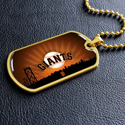Baseball - BBD001 - San Francisco Giants Sports - Baseball Dog Tag - Military Ball Chain - Luxury Dog Tag