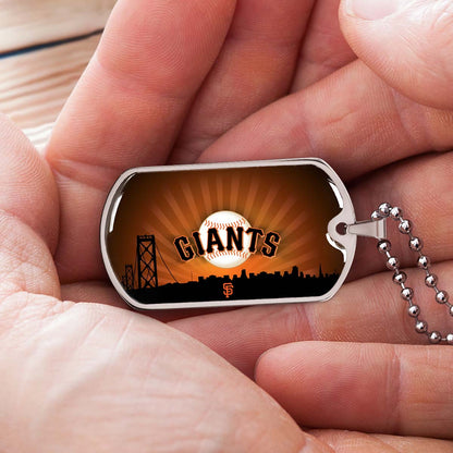 Baseball - BBD001 - San Francisco Giants Sports - Baseball Dog Tag - Military Ball Chain - Luxury Dog Tag