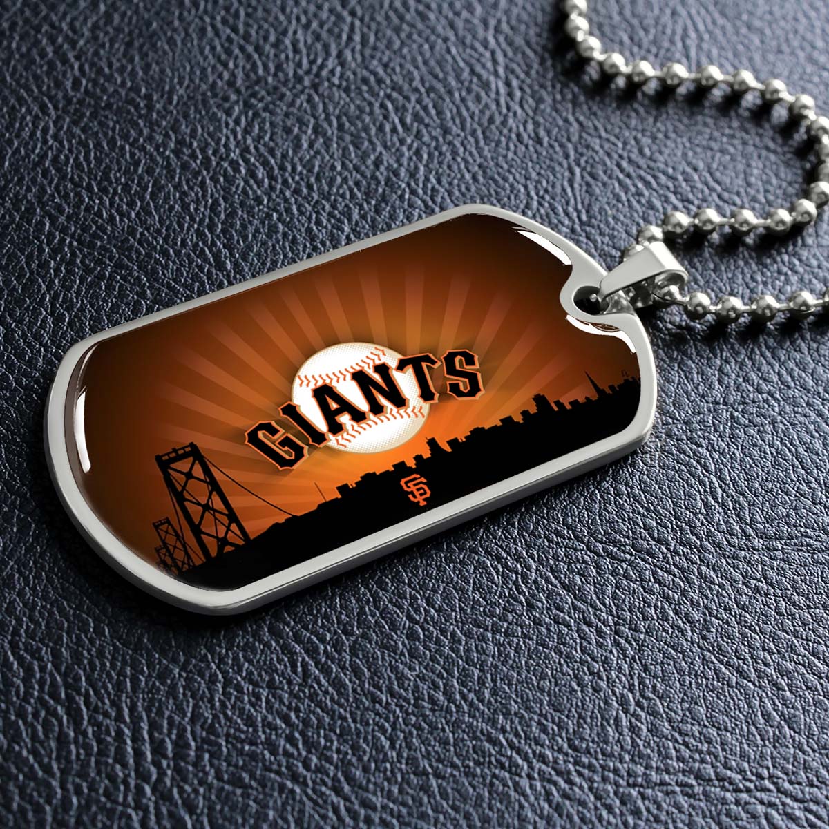 Baseball - BBD001 - San Francisco Giants Sports - Baseball Dog Tag - Military Ball Chain - Luxury Dog Tag