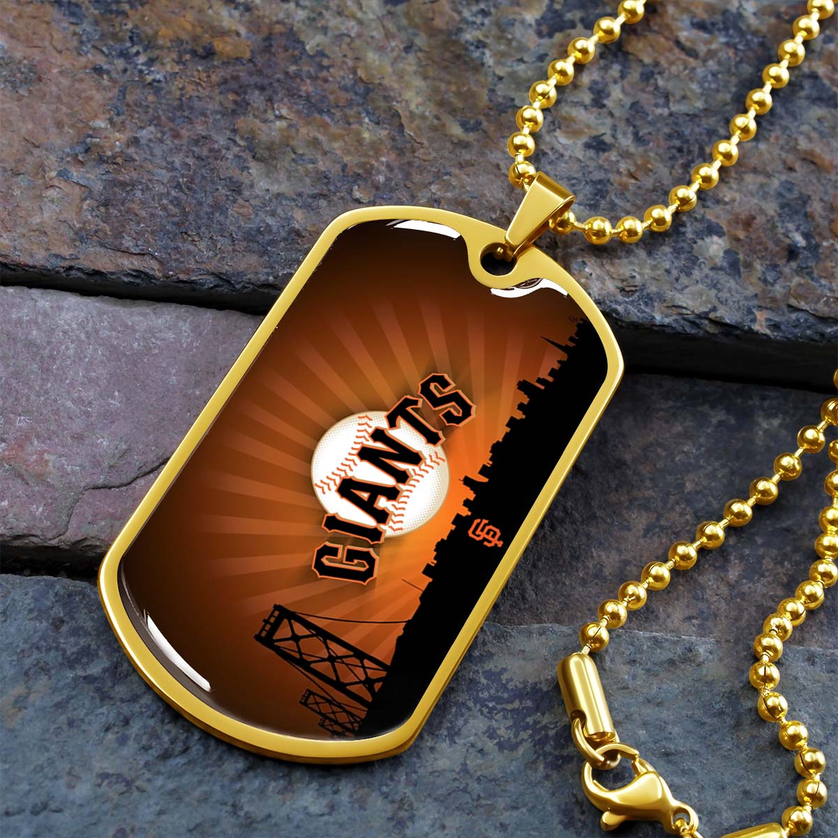 Baseball - BBD001 - San Francisco Giants Sports - Baseball Dog Tag - Military Ball Chain - Luxury Dog Tag