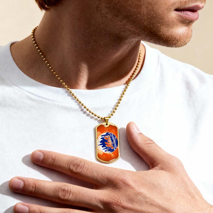 Baseball - BBD005 - New York Mets - MLB Pride in Every Stitch - Baseball Dog Tag - Military Ball Chain - Luxury Dog Tag