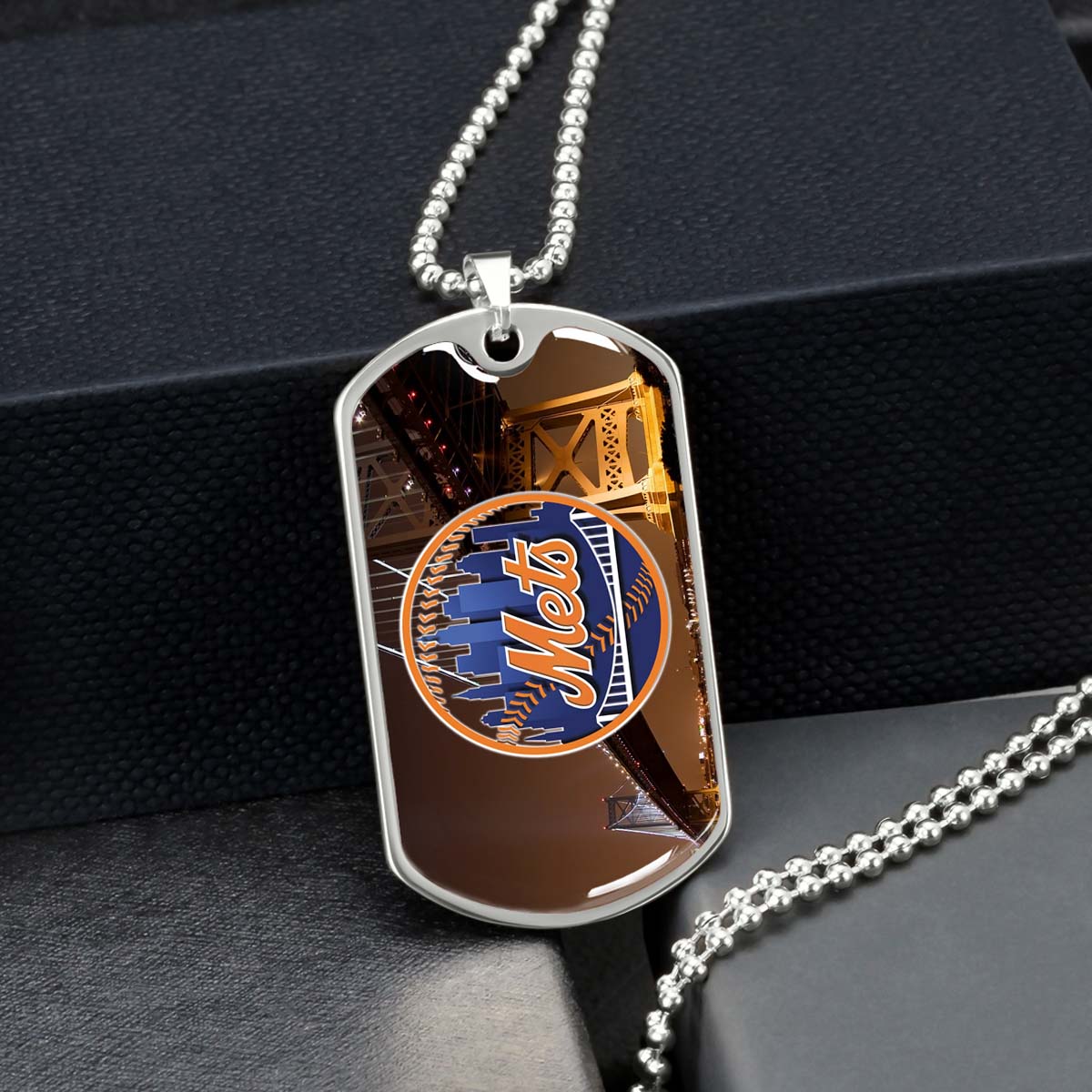 Baseball - BBD008 - New York Mets - Baseball Dog Tag - Military Ball Chain - Luxury Dog Tag