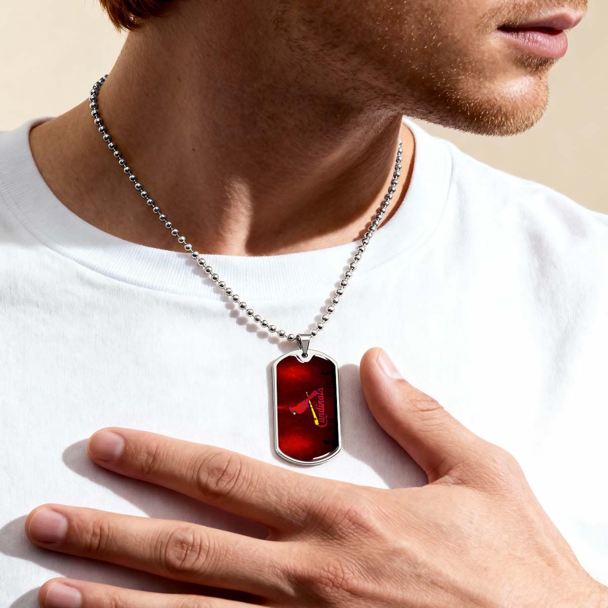 Baseball - BBD011 - Cardinals - Baseball Dog Tag - Military Ball Chain - Luxury Dog Tag