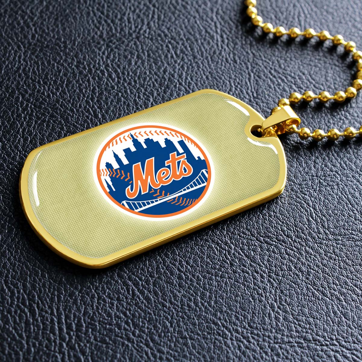 Baseball - BBD013 - New York Mets - Baseball Dog Tag - Military Ball Chain - Luxury Dog Tag