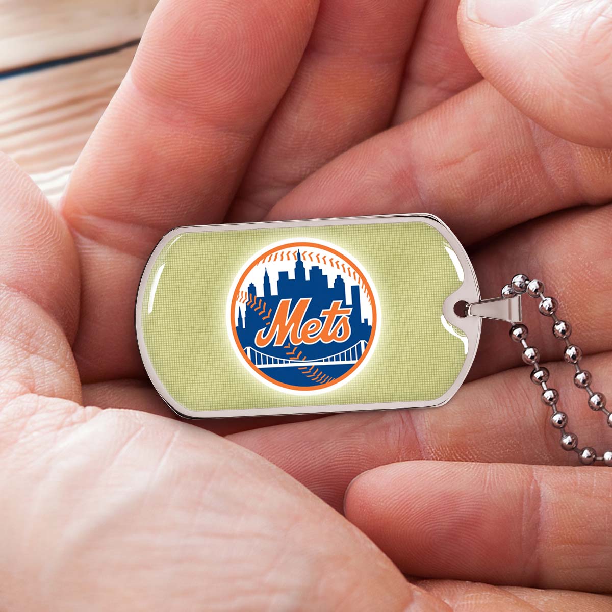 Baseball - BBD013 - New York Mets - Baseball Dog Tag - Military Ball Chain - Luxury Dog Tag