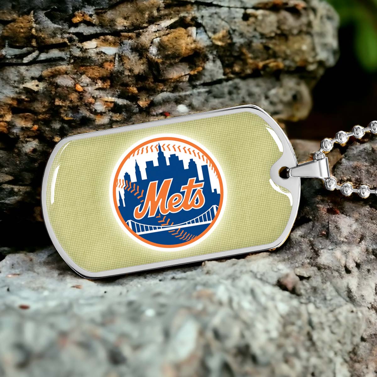 Baseball - BBD013 - New York Mets - Baseball Dog Tag - Military Ball Chain - Luxury Dog Tag