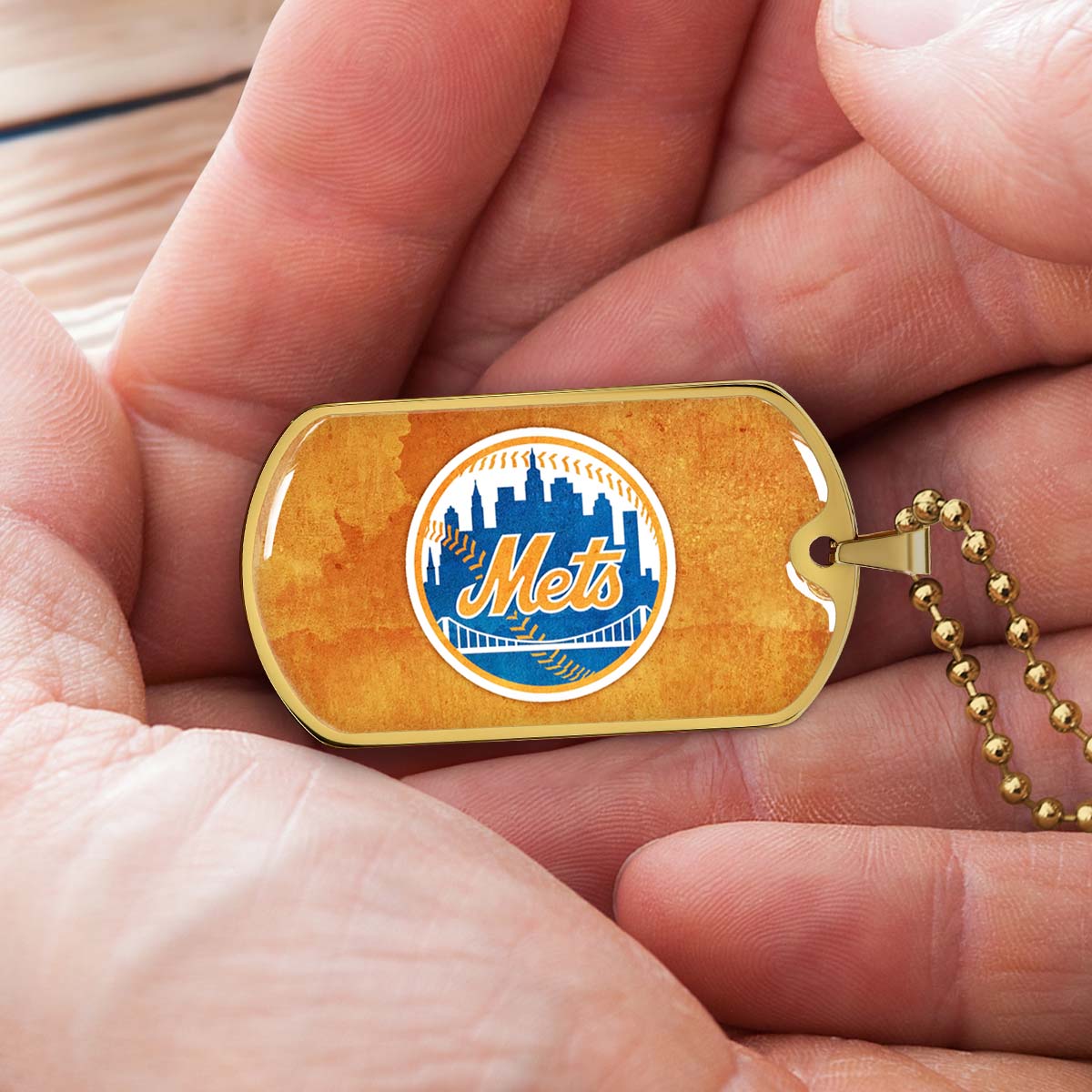Baseball - BBD014 - New York Mets - Baseball Dog Tag - Military Ball Chain - Luxury Dog Tag
