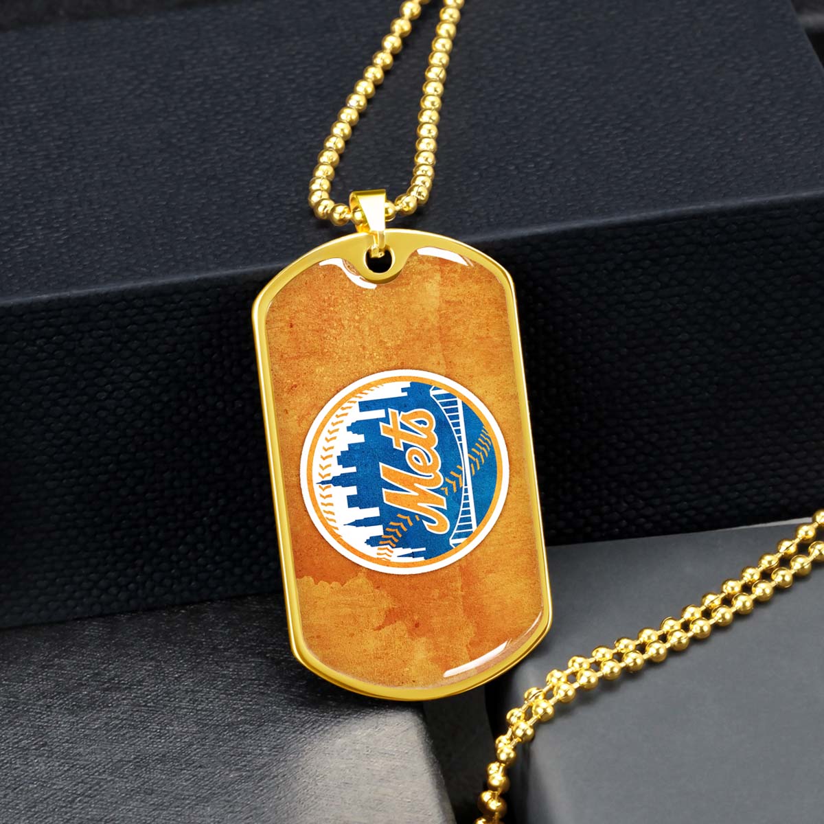 Baseball - BBD014 - New York Mets - Baseball Dog Tag - Military Ball Chain - Luxury Dog Tag