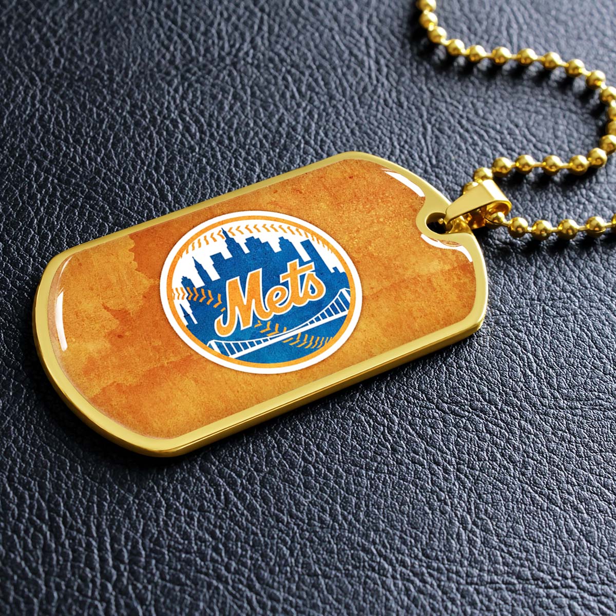 Baseball - BBD014 - New York Mets - Baseball Dog Tag - Military Ball Chain - Luxury Dog Tag
