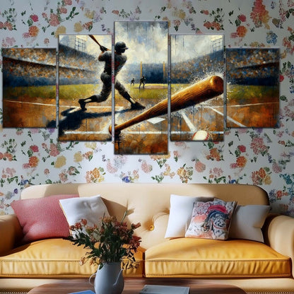 Baseball Wall Art - BB5039 - Baseball Game Action - Baseball Poster - Baseball Canvas