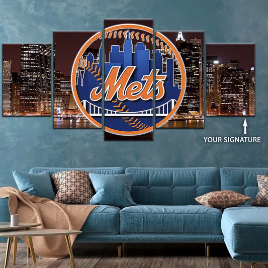 Baseball Wall Art - BB5046 - New York Mets A Night in the City - Baseball Poster - Baseball Canvas