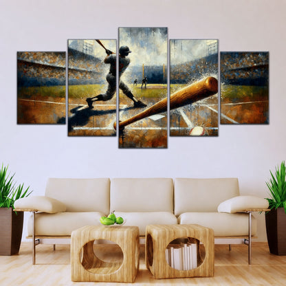 Baseball Canvas Wall Art - BB5039 - Baseball Game Action