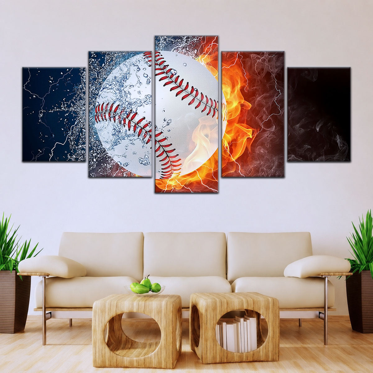 Baseball Canvas Wall Art - BB5040 - Epic Baseball Blaze