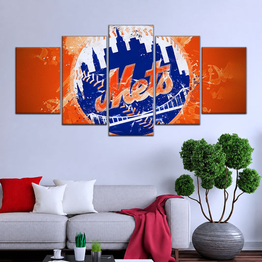 Baseball Wall Art - BB5041 - New York Mets - MLB Pride in Every Stitch - Baseball Poster - Baseball Canvas