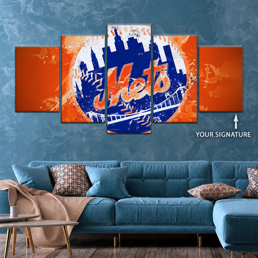 Baseball Wall Art - BB5041 - New York Mets - MLB Pride in Every Stitch - Baseball Poster - Baseball Canvas