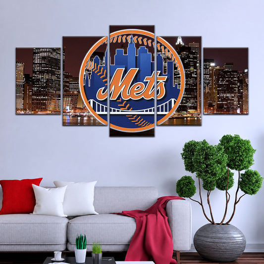 Baseball Wall Art - BB5046 - New York Mets A Night in the City - Baseball Poster - Baseball Canvas