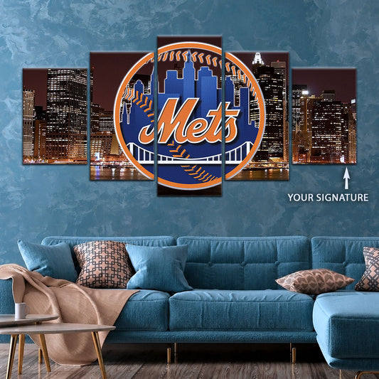 Baseball Wall Art - BB5046 - New York Mets A Night in the City - Baseball Poster - Baseball Canvas