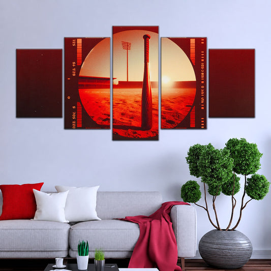 Baseball Wall Art - BB5053 - Sunset Baseball Bat - Baseball Poster - Baseball Canvas