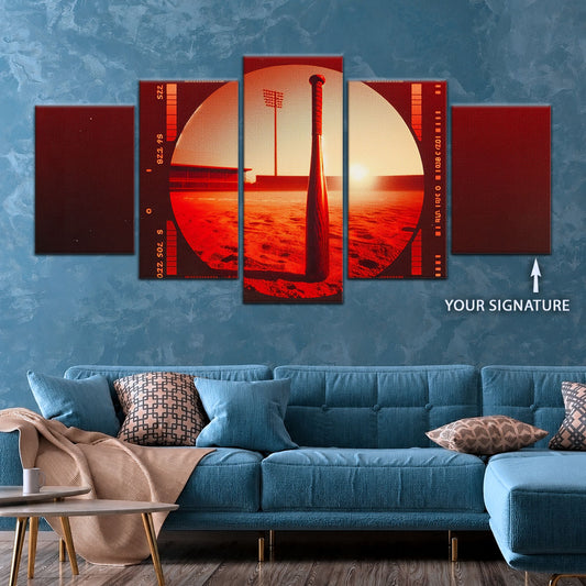 Baseball Wall Art - BB5053 - Sunset Baseball Bat - Baseball Poster - Baseball Canvas