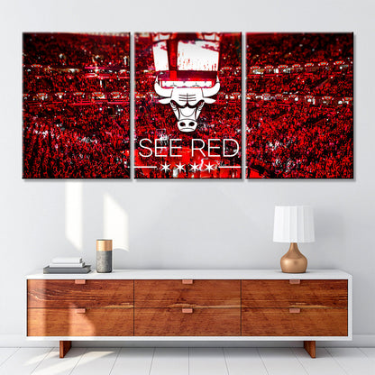 Basketball Wall Art - BK5027 - Chicago Bulls - See Red - Basketball Poster - Basketball Canvas