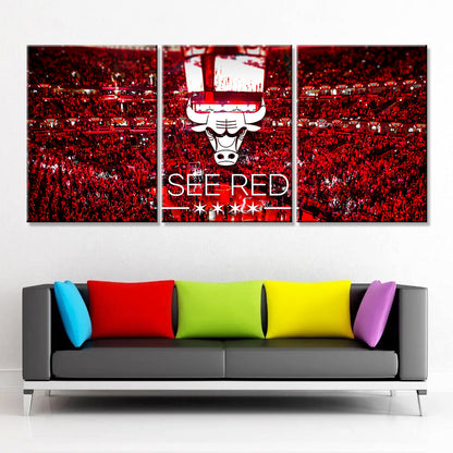Basketball Wall Art - BK5027 - Chicago Bulls - See Red - Basketball Poster - Basketball Canvas