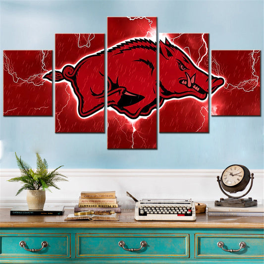 Basketball - 5 Pieces Wall Art - BK5001 - Arkansas Razorbacks Men's Basketball - Hogs - Basketball Poster - Basketball Canvas