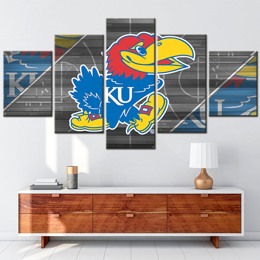 Basketball - 5 Pieces Wall Art - BK5020 - Kansas Jayhawks - Basketball Poster - Basketball Canvas