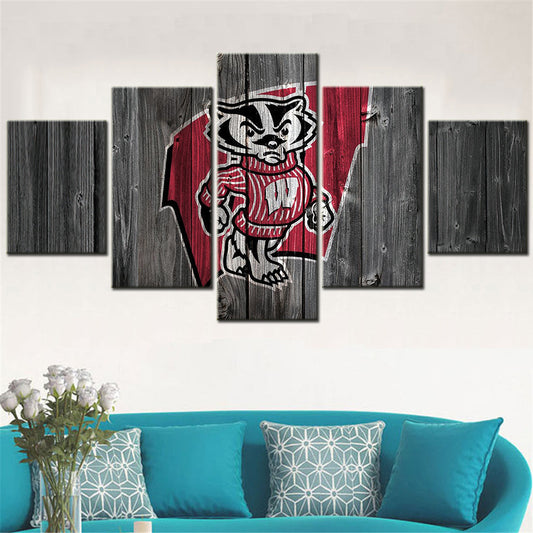 Basketball - 5 Pieces Wall Art - BK5022 - Wisconsin Badgers Men's Basketball - Basketball Poster - Basketball Canvas