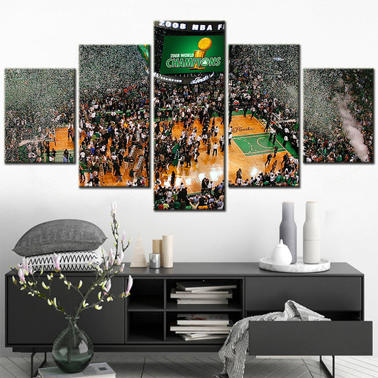 Basketball - 5 Pieces Wall Art - BK5023 - Boston Celtics Fleet - 2008 WORLD CHAMPIONS - Basketball Poster - Basketball Canvas
