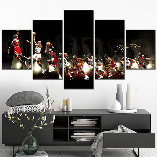 Basketball - 5 Pieces Wall Art - BK5024 - Chicago Bulls - Michael Jordan - Basketball Poster - Basketball Canvas